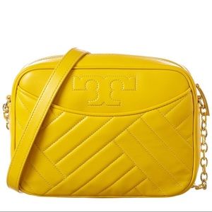 Tory Burch Mustard Yellow Suede Leather Purse